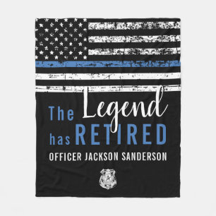 Police Retirement Party Law Enforcement Officer Fleece Blanket