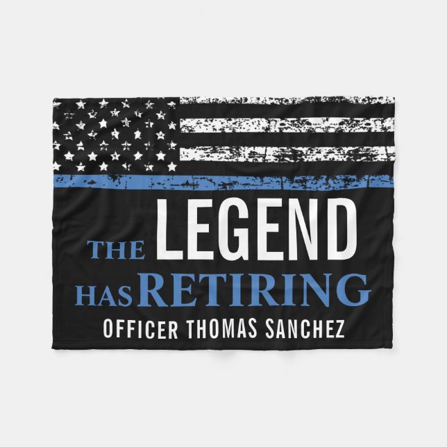Police Retirement Party Law Enforcement Officer Fleece Blanket (Front (Horizontal))