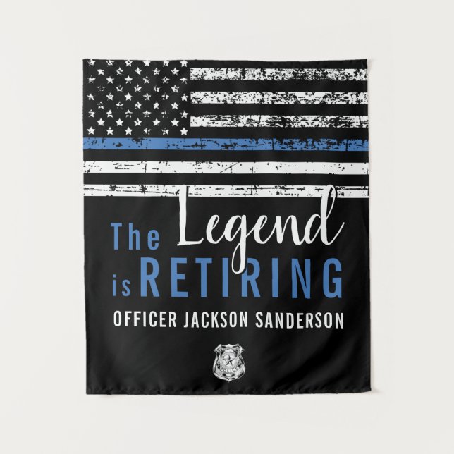 Police Retirement Party Law Enforcement Officer Tapestry (Front)