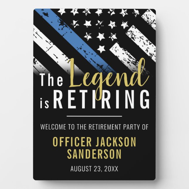 Police Retirement Party Law Enforcement Welcome Plaque (Front)