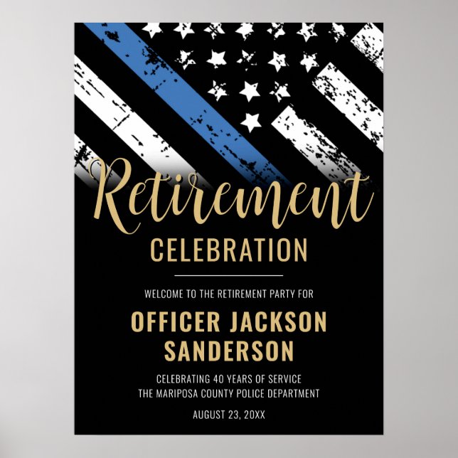 Police Retirement Party Law Enforcement Welcome Poster (Front)