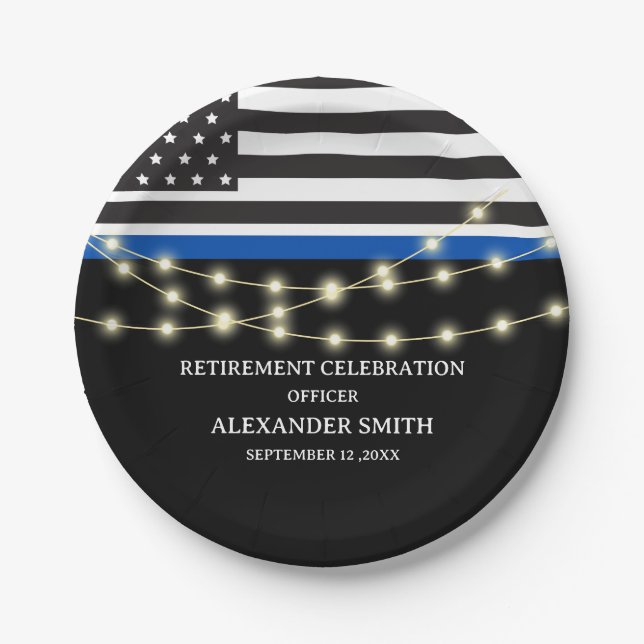 Police Retirement Party Paper Plate (Front)