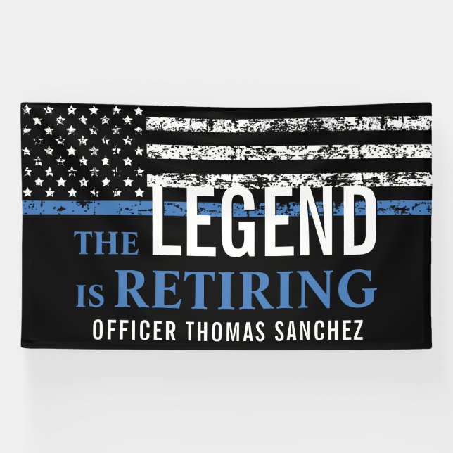 Police Retirement Party Retiring Law Enforcement Banner (Horizontal)
