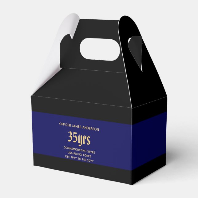 Police Retirement Party Supplies Personalised Favour Box (Front Side)