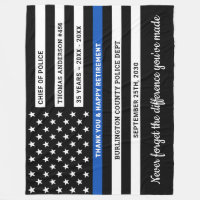 Police Retirement Personalised Thin Blue Line Flag