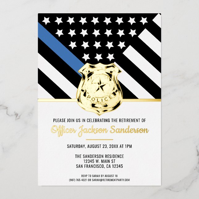 Police Retirement Thin Blue Line Law Enforcement (Front)