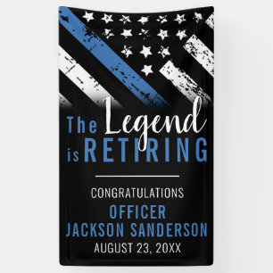 Police Retirement Thin Blue Line Law Enforcement Banner
