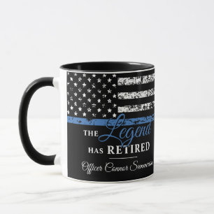 Police Retirement Thin Blue Line Law Enforcement Mug
