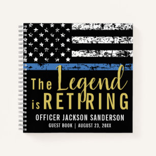 Police Retirement Thin Blue Line Party Guest Book