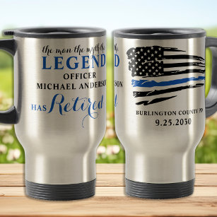 Police Retirement Thin Blue Line Personalised  Travel Mug
