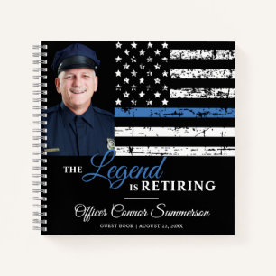 Police Retirement Thin Blue Line Photo Guest Book
