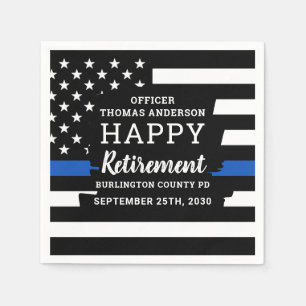 Police Retirement Thin Blue Line Police Flag Napkin