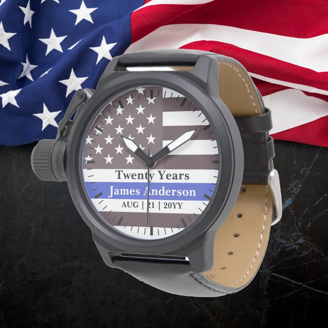 Police Retirement Watch Thin Blue Line US Flag (Creator Uploaded)
