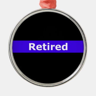 Police Retirted Thin Blue Line Metal Tree Decoration