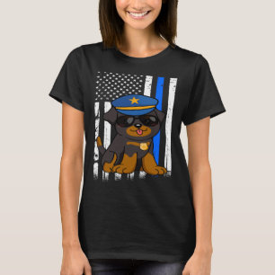Police Rottweiler Dog Back the Blue Law Enforcemen T-Shirt