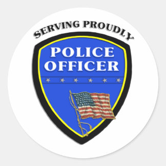Police Serving Proudly Classic Round Sticker