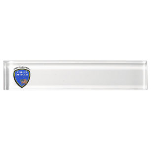 Police Serving Proudly Nameplate