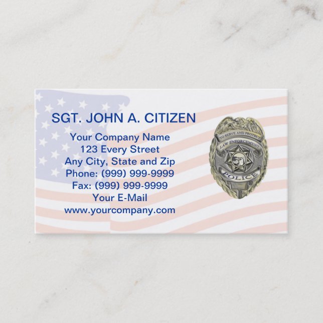 police sheriff deputy law enforcement card (Front)