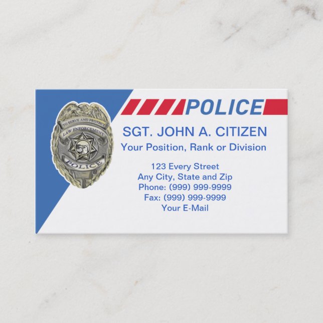 police sheriff deputy law enforcement card (Front)