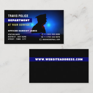 Police Silhouette, Police Officer, Law Enforcement Business Card