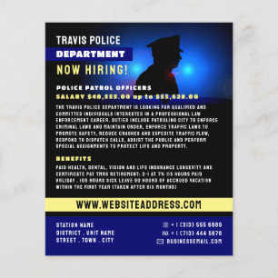 Police Silhouette, Police Officer Recruitment Flyer