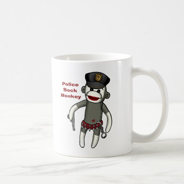 Police Sock Monkey Coffee Mug (Right)