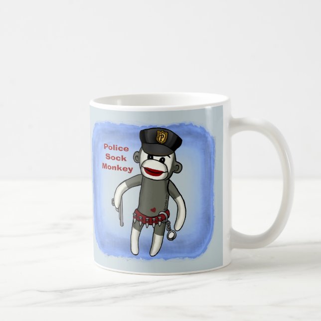 Police Sock Monkey Mug (Right)