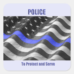 Police Square Sticker