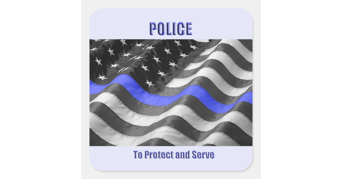 Police Square Background Police Square Sticker | Zazzle