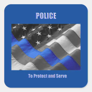 Police Square Sticker