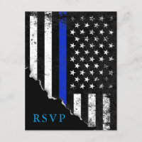 Police Styled American Flag RSVP Reply