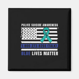Police Suicide Awareness Blue Lives Law Enforcemen Magnet