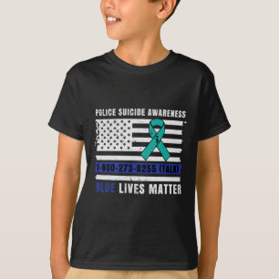 Police Suicide Awareness Blue Lives Law Enforcemen T-Shirt
