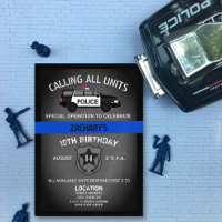 Police SUV Badge Thin Blue Line Birthday