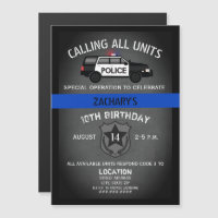 Police SUV Badge Thin Blue Line Birthday