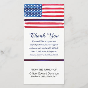 Police Sympathy Thank You Flag Thin Blue Line