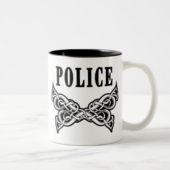 Police Tattoo Two-Tone Coffee Mug (Right)