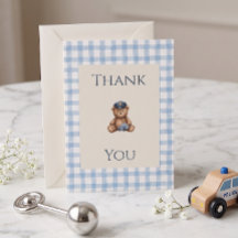 Police Teddy Bear Gingham Baby Shower