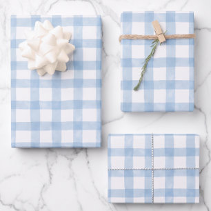 Police Teddy Bear Gingham Wrapping Paper Sheet