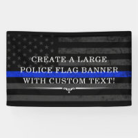 Police Themed American Flag Dark Backdrop