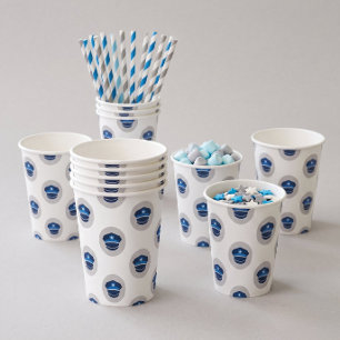Police Themed baby shower and birthday Paper Cups