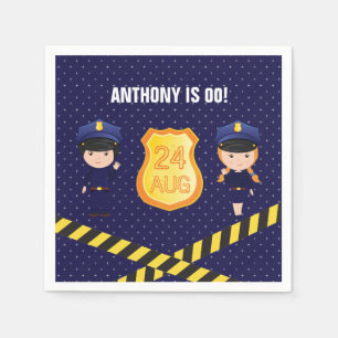 Police themed Birthday Party personalised Napkin