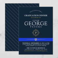 Police Themed Event | Dinner Monogram Navy Invite