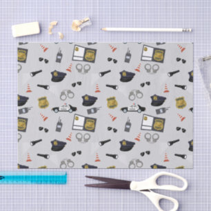 Police Themed Policeman Cop Pattern Tissue Paper