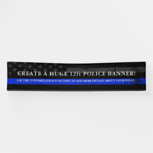 Police Themed USA Flag Extra Long Banner