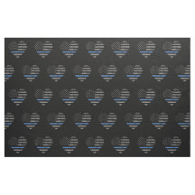 Police Thin Blue Line American Flag Heart Pattern