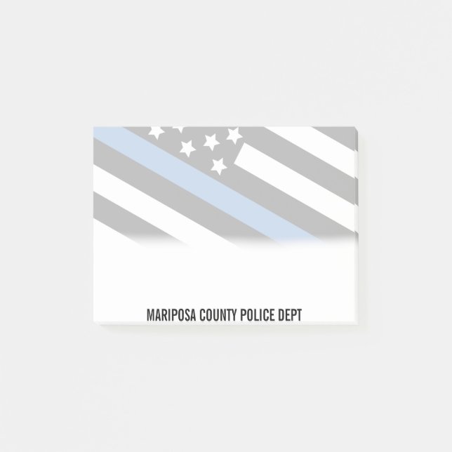 Police Thin Blue Line American Flag Officer Name Post-it Notes (Front)