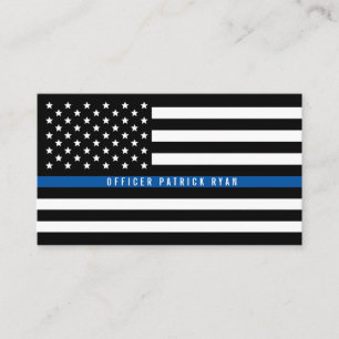 Police Thin Blue Line American Flag Professional Business Card