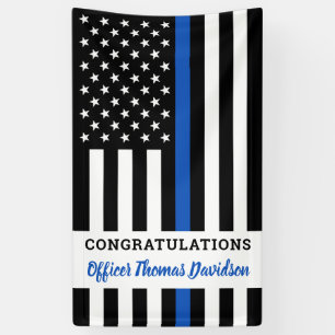 Police Thin Blue Line Congratulations Graduation Banner