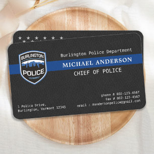 Police Thin Blue Line Custom Logo Law Enforcement Business Card